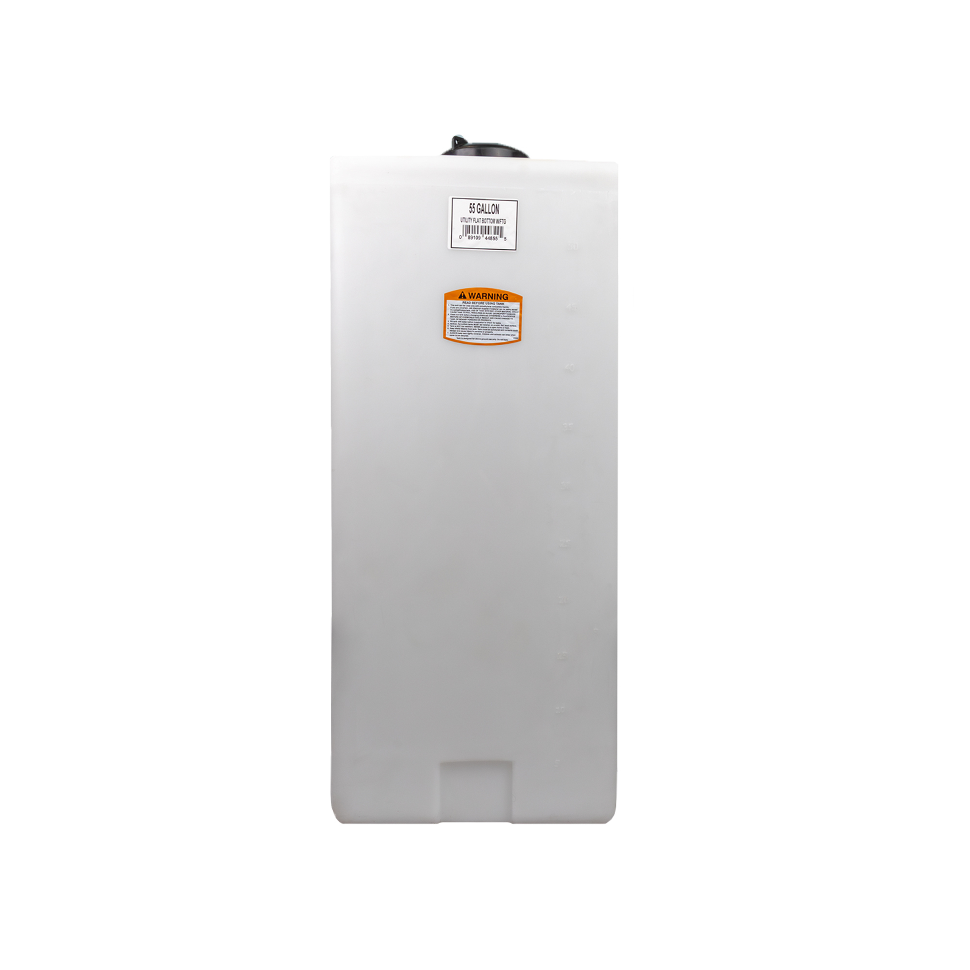 Norwesco, 55 Gallon Flat Bottom Utility Tank, Max. Capacity 55 Gal, Max. PSI 0 Material Polyethylene, Model# 44855-DS